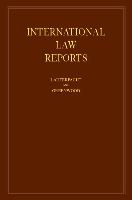 International Law Reports (Hardback) 9780521472937