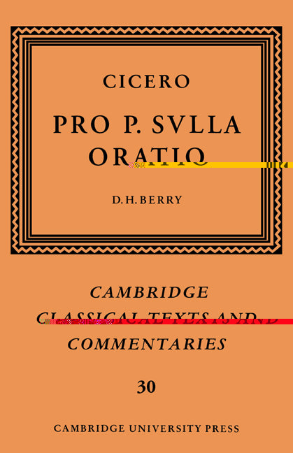 Cicero: Pro P. Sulla oratio (Hardback) 9780521481748