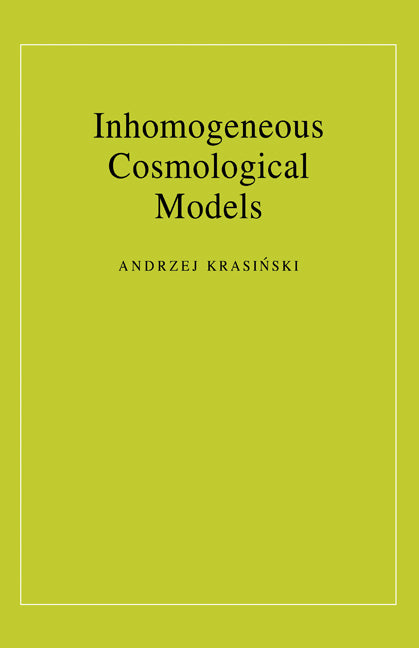Inhomogeneous Cosmological Models (Hardback) 9780521481809