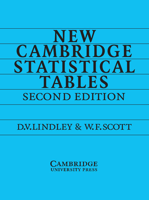 New Cambridge Statistical Tables (Paperback) 9780521484855