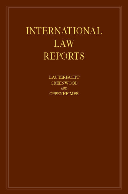 International Law Reports (Hardback) 9780521496476