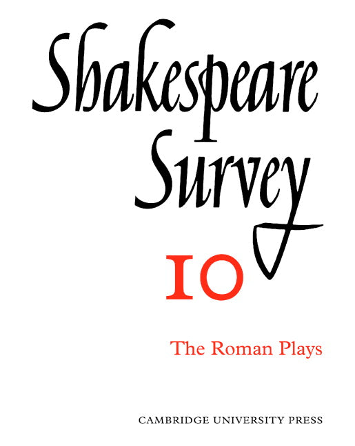 Shakespeare Survey (Paperback) 9780521523462