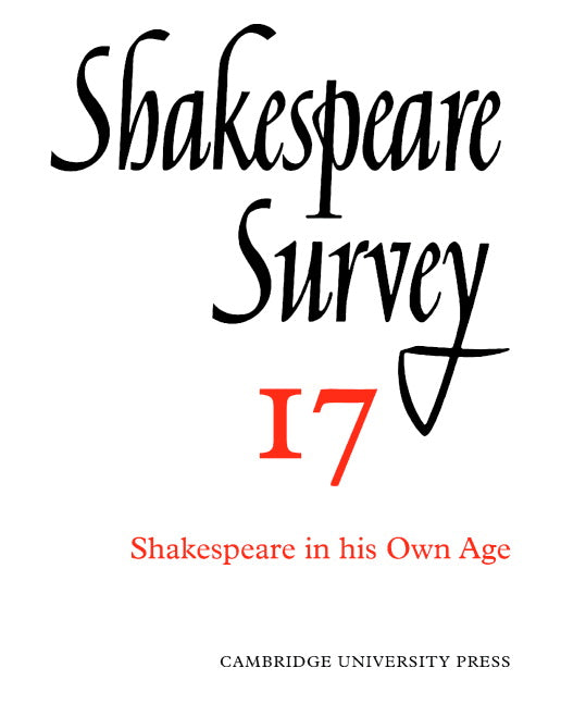 Shakespeare Survey (Paperback) 9780521523530
