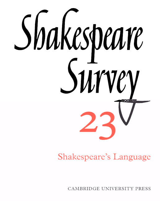 Shakespeare Survey (Paperback) 9780521523608
