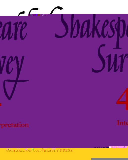 Shakespeare Survey (Paperback) 9780521523783
