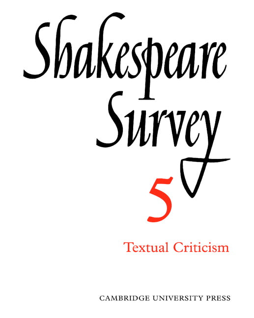 Shakespeare Survey (Paperback) 9780521523899