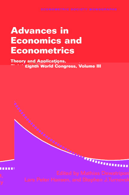 Advances in Economics and Econometrics; Theory and Applications, Eighth World Congress (Paperback) 9780521524131