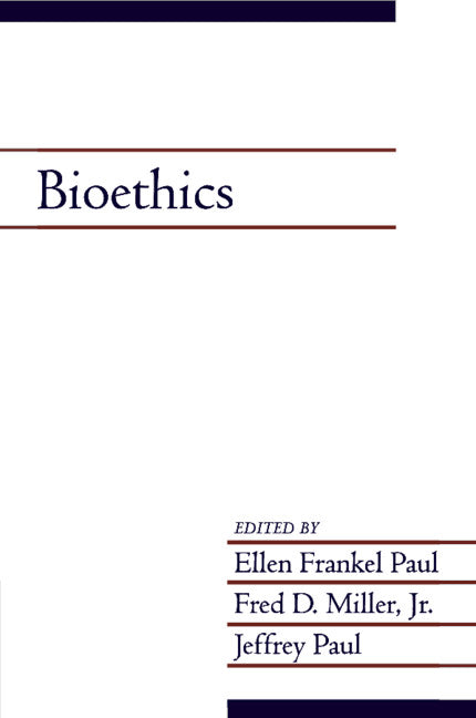 Bioethics: Volume 19, Part 2 (Paperback) 9780521525268