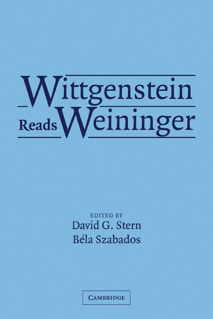 Wittgenstein Reads Weininger (Paperback) 9780521532600