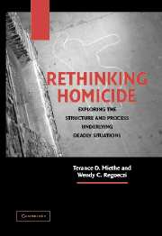 Rethinking Homicide; Exploring the Structure and Process Underlying Deadly Situations (Hardback) 9780521832991