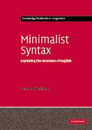Minimalist Syntax; Exploring the Structure of English (Hardback) 9780521834971