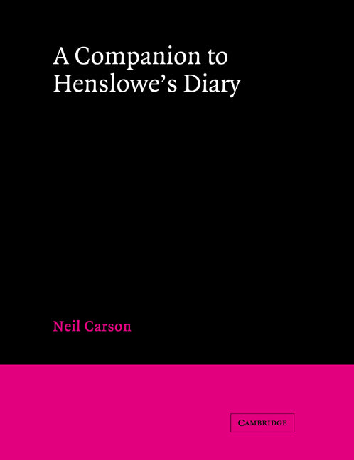 A Companion to Henslowe's Diary (Paperback) 9780521543460