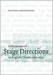 A Dictionary of Stage Directions in English Drama 1580–1642 (Hardback) 9780521552509