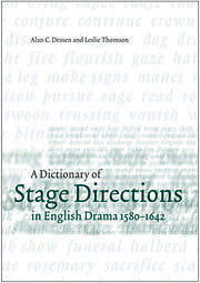 A Dictionary of Stage Directions in English Drama 1580–1642 (Hardback) 9780521552509