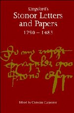 Kingsford's Stonor Letters and Papers 1290–1483 (Hardback) 9780521554671