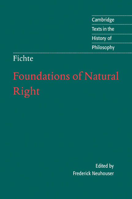 Foundations of Natural Right (Paperback) 9780521575911