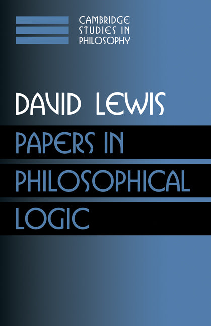 Papers in Philosophical Logic: Volume 1 (Hardback) 9780521582476