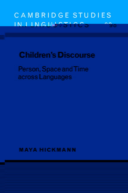 Children's Discourse; Person, Space and Time across Languages (Hardback) 9780521584418