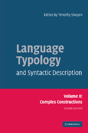 Language Typology and Syntactic Description: Volume 2, Complex Constructions (Hardback) 9780521581578