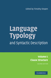 Language Typology and Syntactic Description: Volume 1, Clause Structure (Hardback) 9780521581561