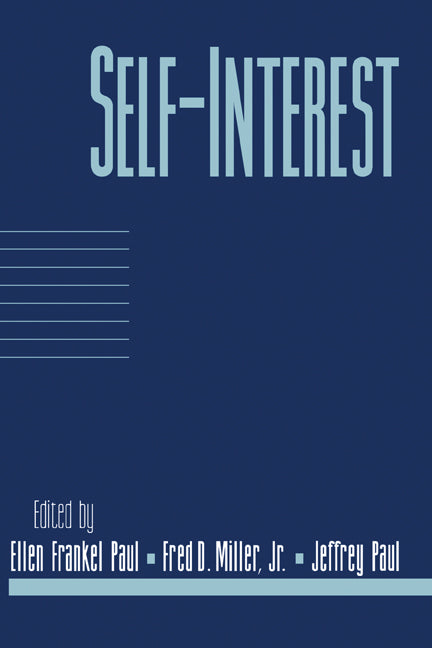 Self-Interest: Volume 14, Part 1 (Paperback) 9780521598927