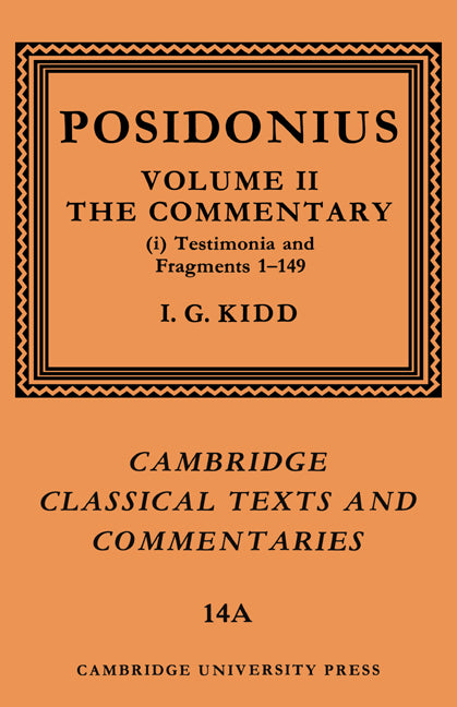 Posidonius: Volume 2, Commentary, Part 1 (Paperback) 9780521604420