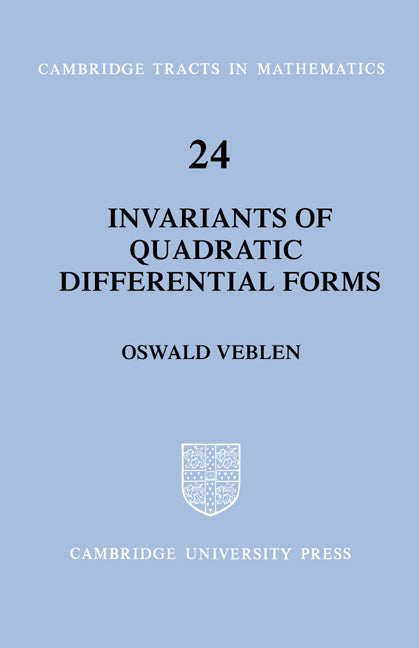 Invariants of Quadratic Differential Forms (Paperback) 9780521604840