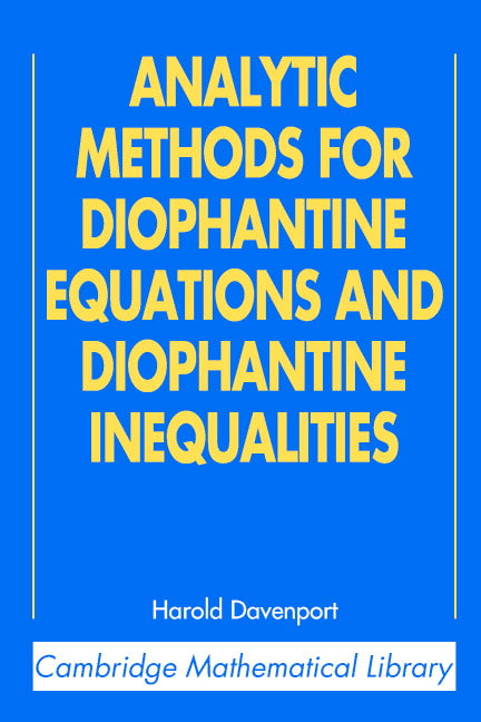 Analytic Methods for Diophantine Equations and Diophantine Inequalities (Paperback) 9780521605830