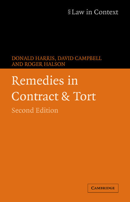 Remedies in Contract and Tort (Paperback) 9780521606059