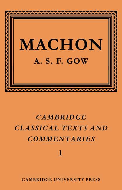 Machon: The Fragments (Paperback) 9780521609296