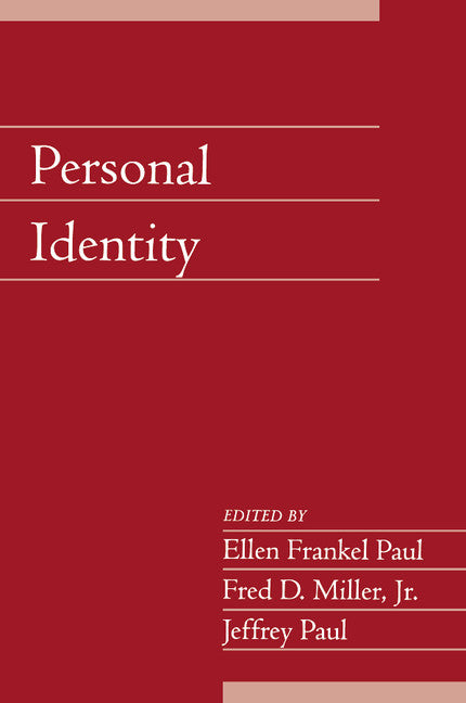 Personal Identity: Volume 22, Part 2 (Paperback) 9780521617673