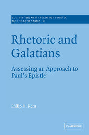 Rhetoric and Galatians; Assessing an Approach to Paul's Epistle (Paperback / softback) 9780521048132