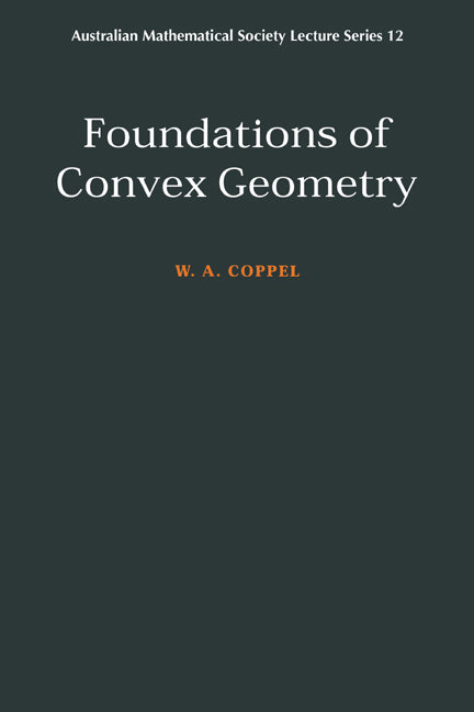 Foundations of Convex Geometry (Paperback) 9780521639705