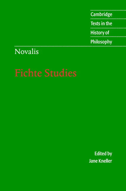 Novalis: Fichte Studies (Paperback) 9780521643924