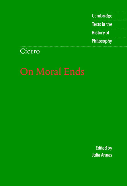 Cicero: On Moral Ends (Hardback) 9780521660617