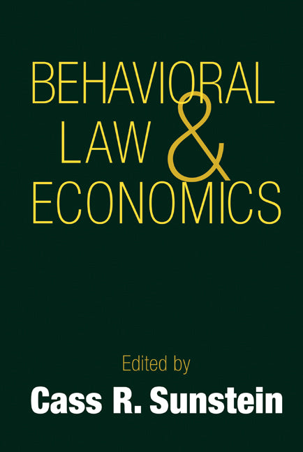 Behavioral Law and Economics (Hardback) 9780521661355