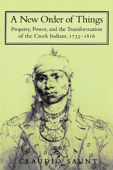 A New Order of Things; Property, Power, and the Transformation of the Creek Indians, 1733–1816 (Paperback) 9780521669436