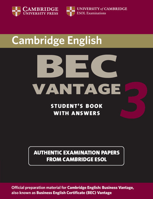 Cambridge BEC Vantage 3 Student's Book with Answers (Paperback) 9780521671996