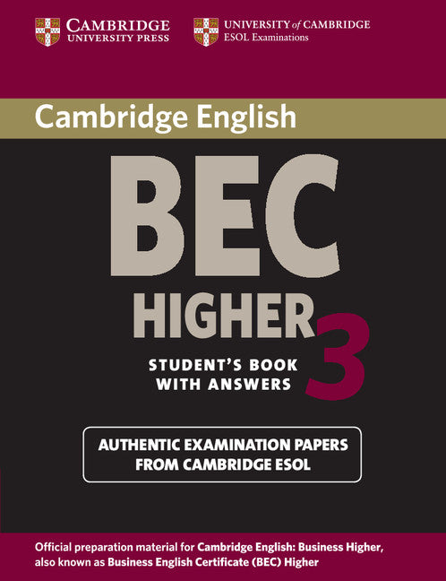 Cambridge BEC Higher 3 Student's Book with Answers (Paperback) 9780521672030