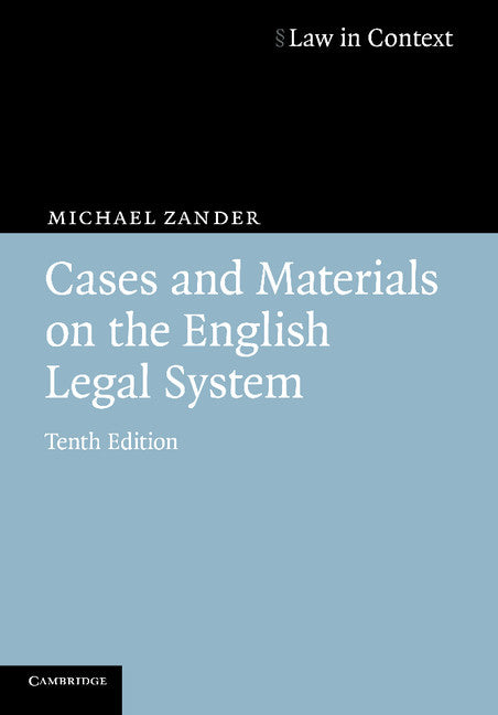 Cases and Materials on the English Legal System (Paperback) 9780521675406