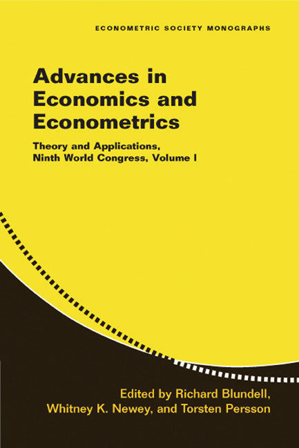 Advances in Economics and Econometrics; Theory and Applications, Ninth World Congress (Paperback) 9780521692083