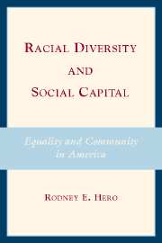 Racial Diversity and Social Capital; Equality and Community in America (Hardback) 9780521875516