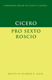 Cicero: 'Pro Sexto Roscio' (Hardback) 9780521882248