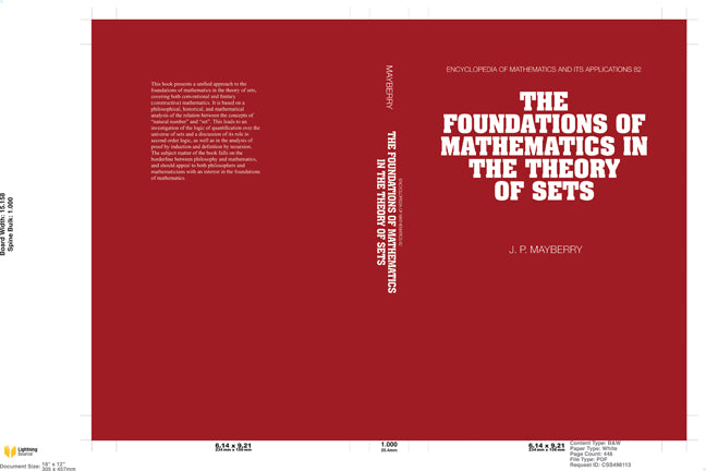 The Foundations of Mathematics in the Theory of Sets (Hardback) 9780521770347