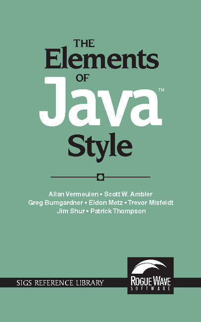 The Elements of Java™ Style (Paperback) 9780521777681