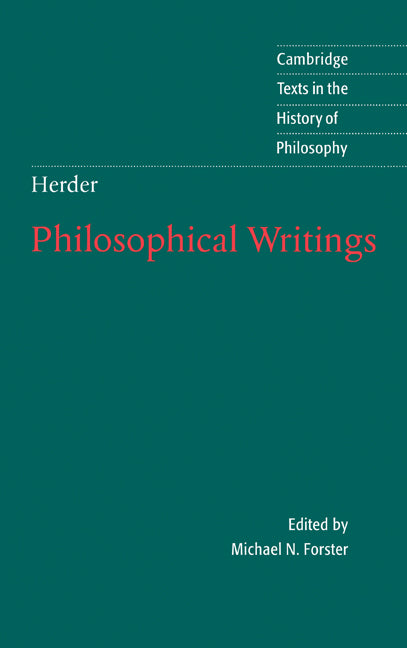 Herder: Philosophical Writings (Hardback) 9780521790888