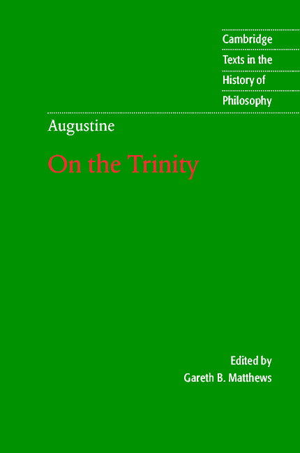 Augustine: On the Trinity Books 8-15 (Hardback) 9780521792318