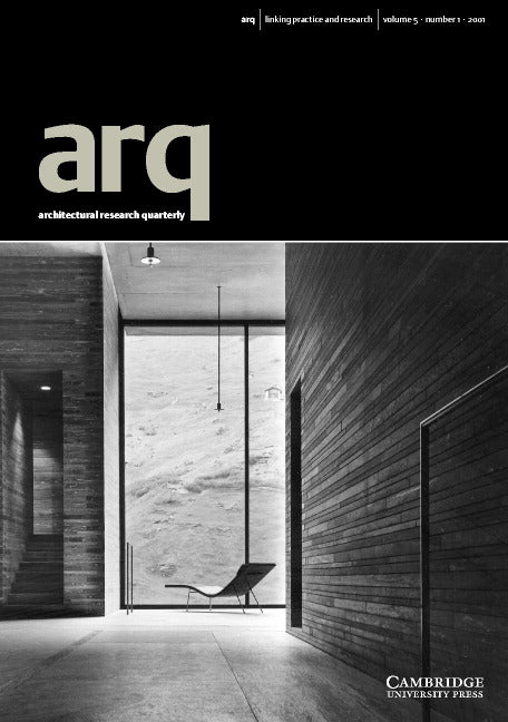 arq: Architectural Research Quarterly: Volume 5, Part 1 (Paperback) 9780521794145