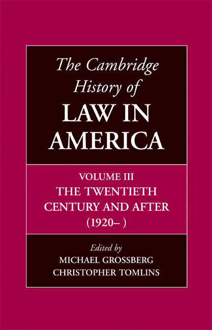 The Cambridge History of Law in America (Hardback) 9780521803076