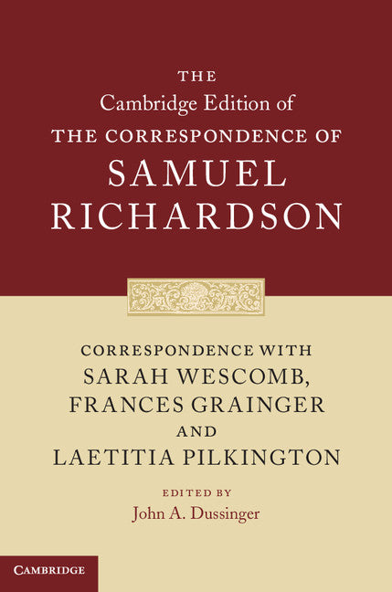 Correspondence with Sarah Wescomb, Frances Grainger and Laetitia Pilkington (Hardback) 9780521830348